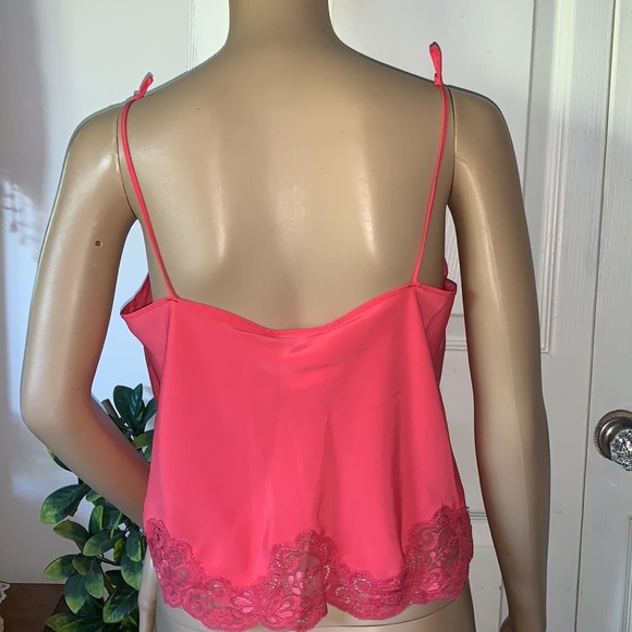 Silk & Satin Sexy orange apricot Lacey bow camisole top size medium - Picture 7 of 10